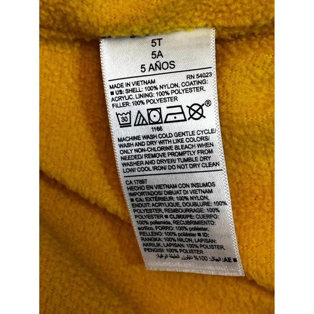 Old Navy Little Boys Navy‎ Blue and Yellow Zip Up Puffer Vest Size 5T